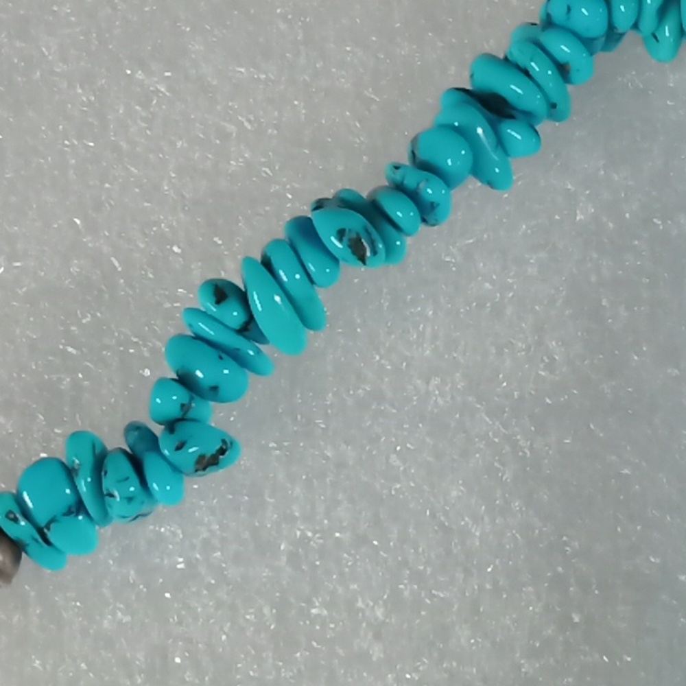 Turquoise Chip Necklace #A364 - Picture 4 of 10